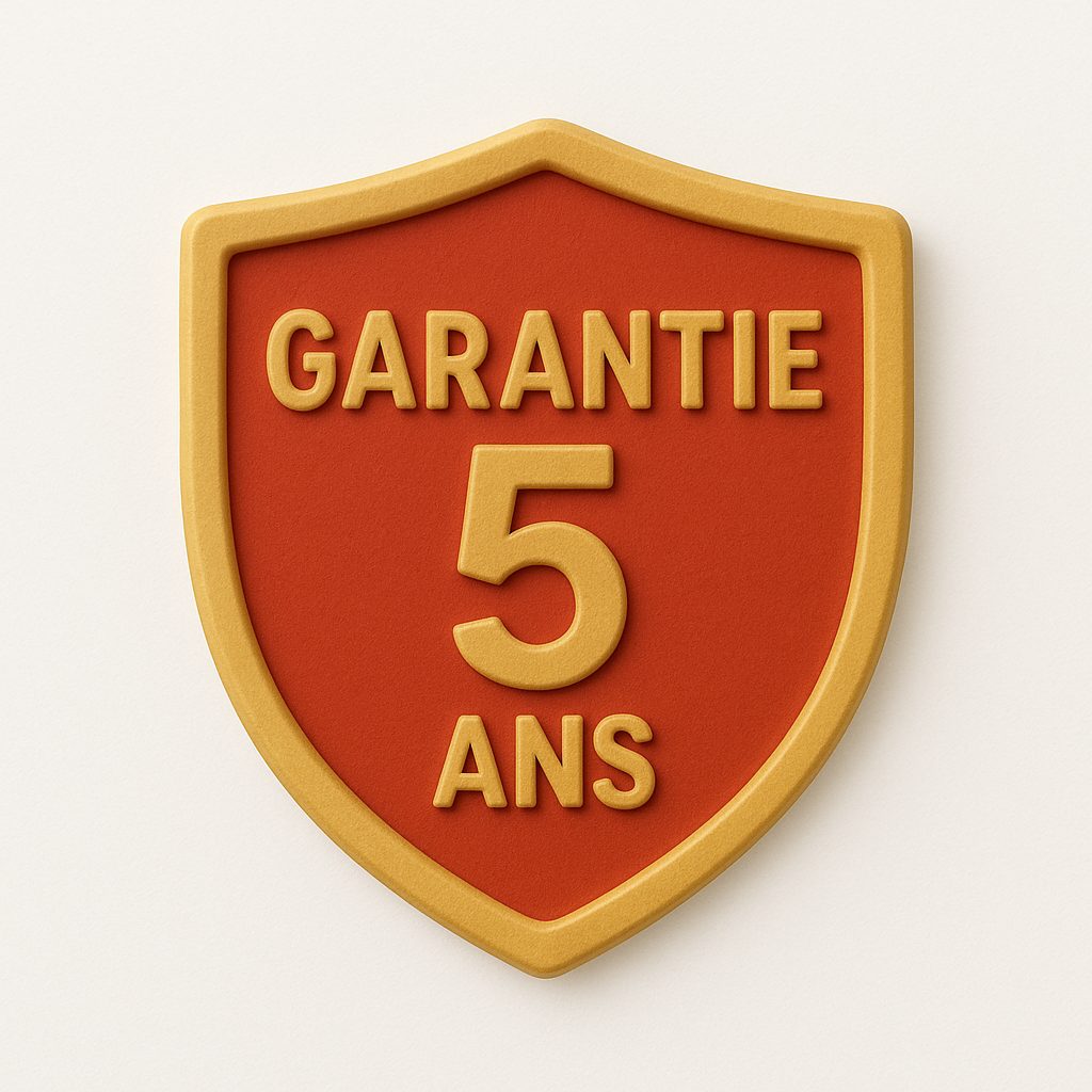 Icône bouclier symbolisant la Garantie 5 ans pièces et main-d'œuvre de Pixelink.